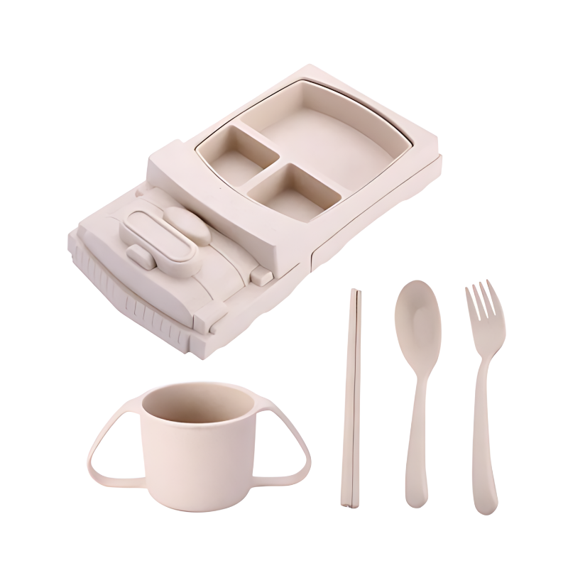 Assiette en forme de camion beige pour repas amusants
