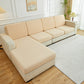 Housse beige déperlante sur coussin, vue de face