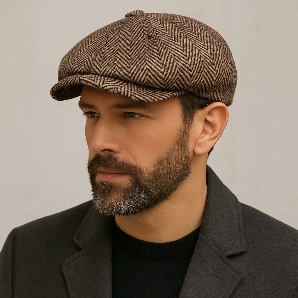 Casquette Gavroche marron avec design rétro élégant