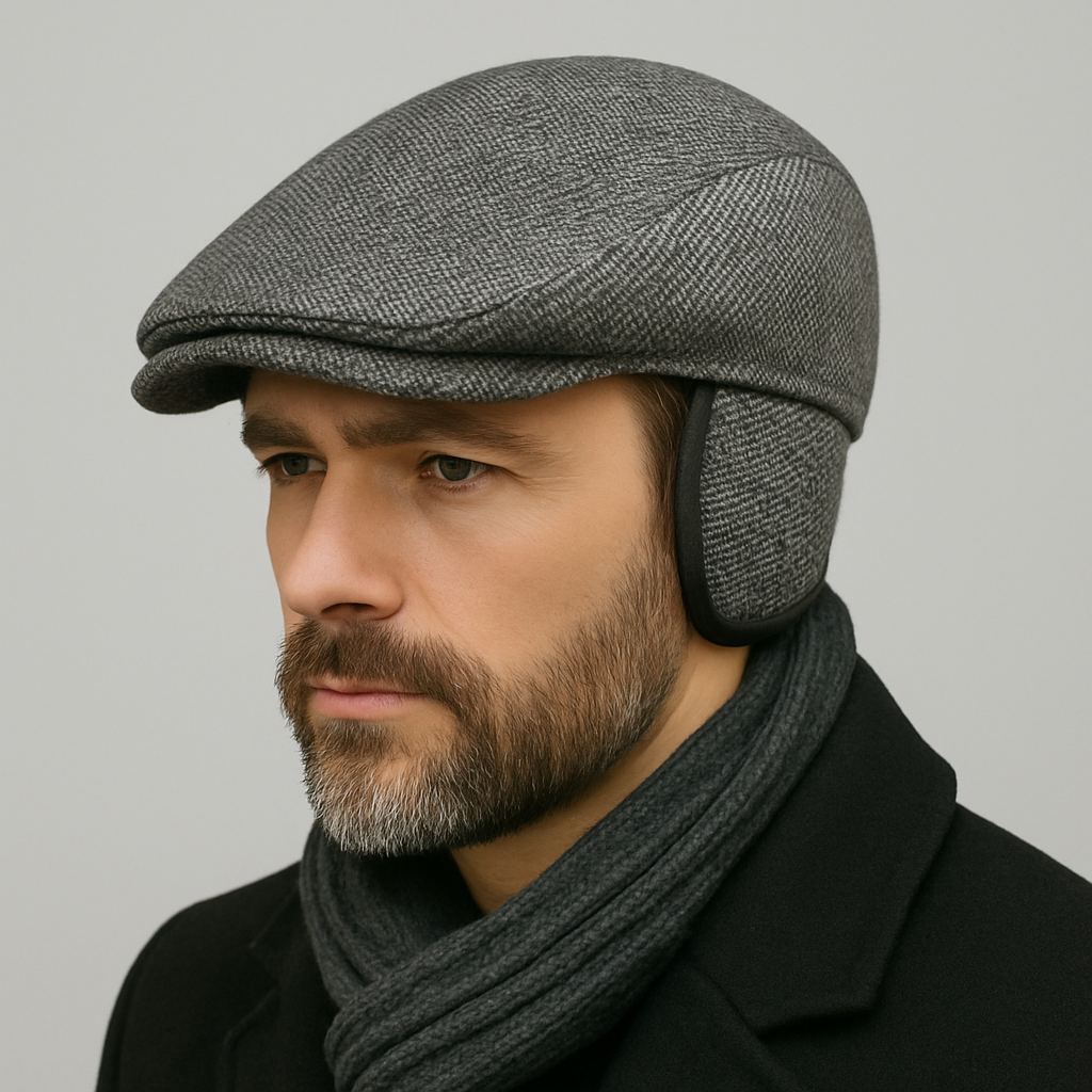 Béret en coton pour homme sur fond blanc