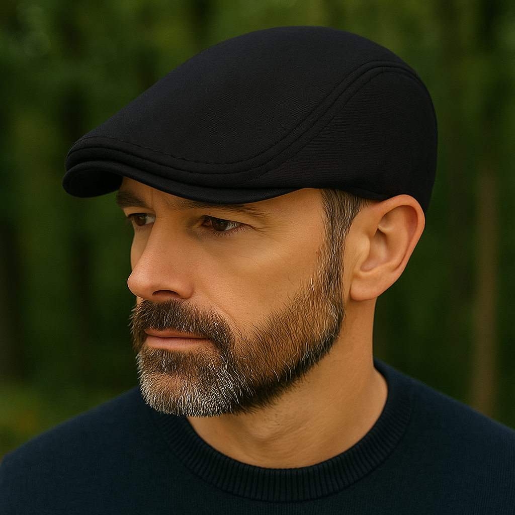 Béret noir pour homme avec design moderne et urbain