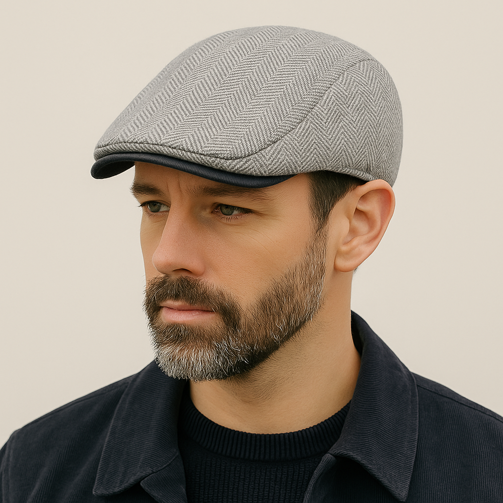 Béret gris ajustable pour homme, design élégant