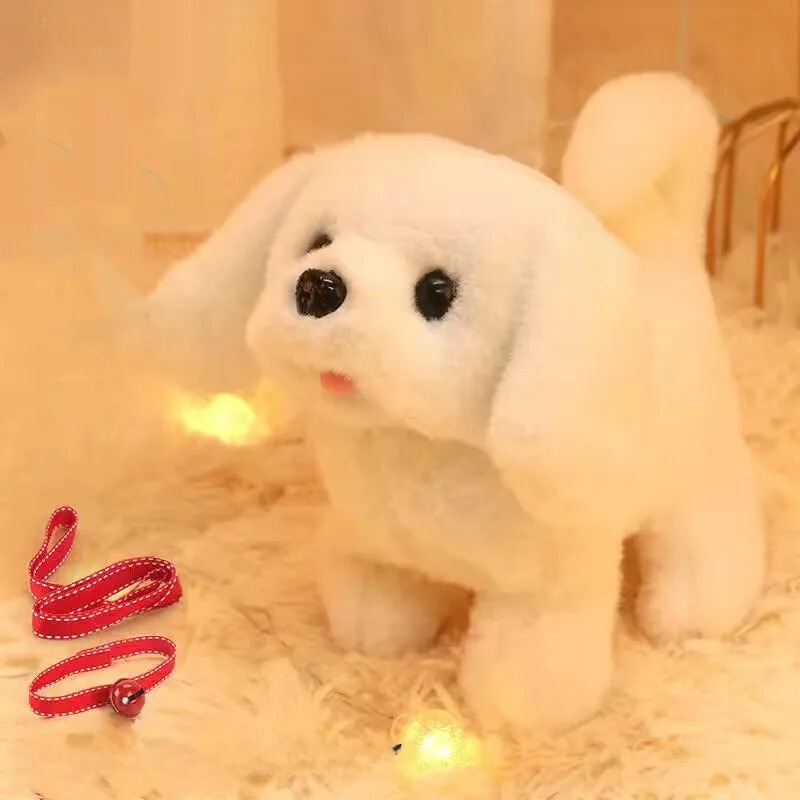 Chien jouet Bichon Frisé interactif pour enfants