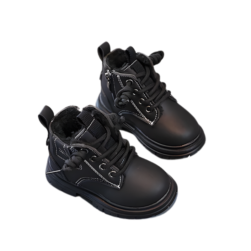 Bottes d'hiver noires avec fermeture éclair latérale