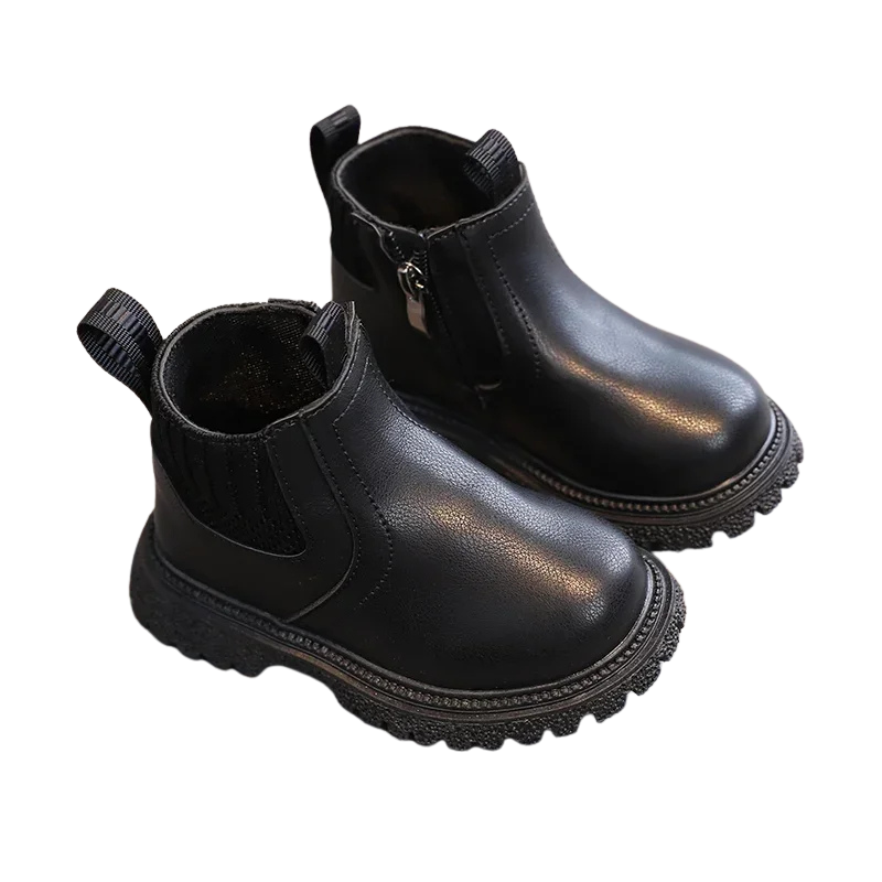 Bottes d'hiver noires avec semelles antidérapantes
