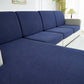 Gros plan sur texture jacquard bleu marine déperlante