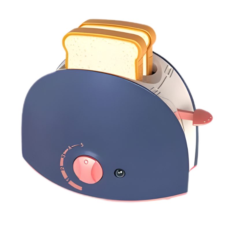 Grille-pain bleu en jouet pour cuisine interactive