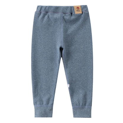 Pantalon polaire bleu pour enfant, posé à plat