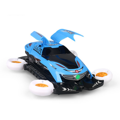 Voiture jouet bleue avec lumières LED clignotantes