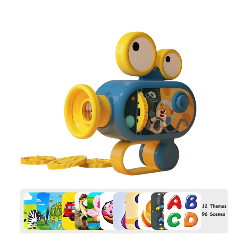 Lampe de poche projecteur en couleur bleue sur fond blanc