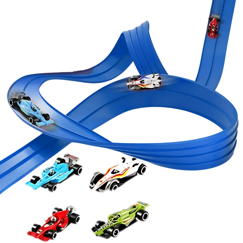 Piste bleue de 5 mètres fixée sur une fenêtre