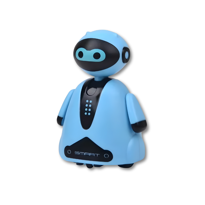 Robot bleu en plastique ABS, vue de côté