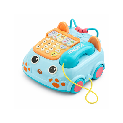 Téléphone bleu interactif avec fonction de tirage