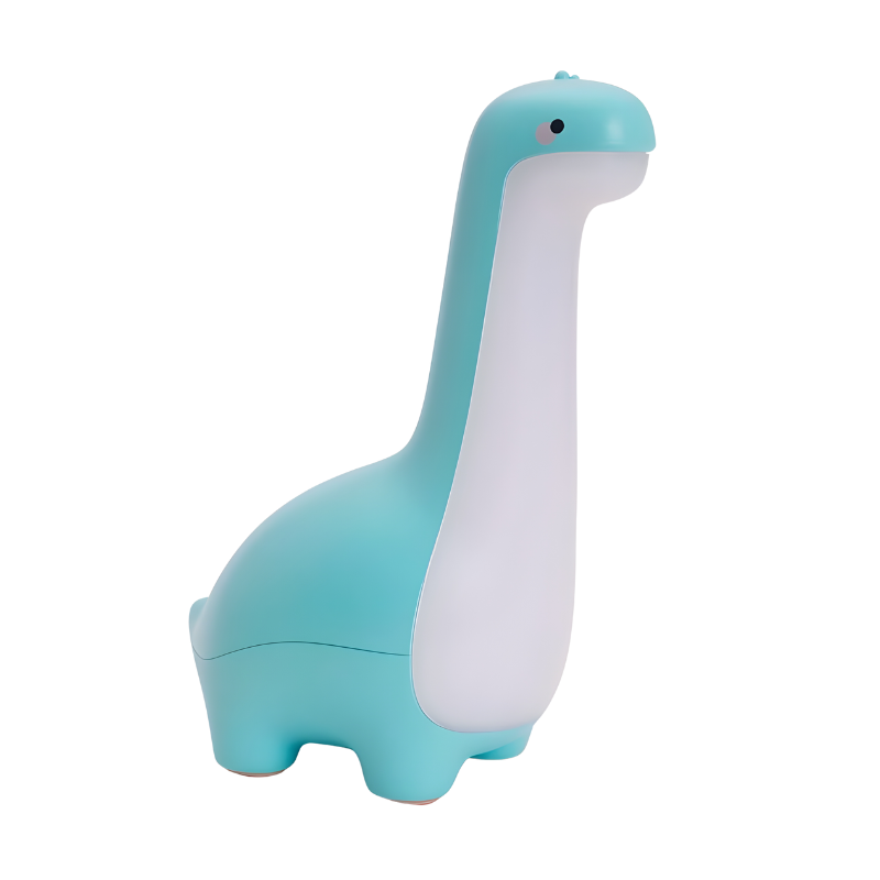 Veilleuse dinosaure diffusant une lumière bleue sereine