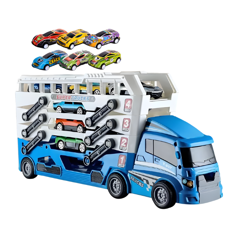 Camion pliant bleu stimulant l'imagination des enfants