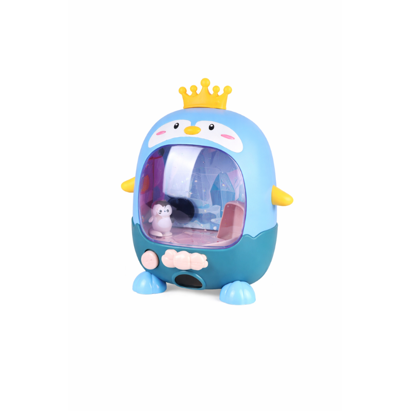 Pingouin bleu en plastique pour jeu de basketball miniature