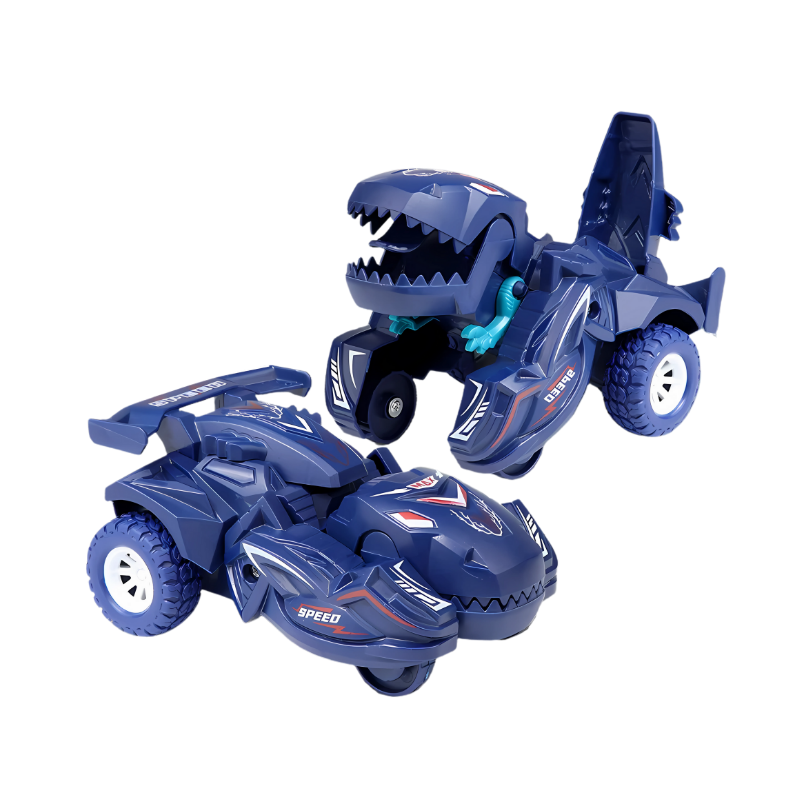 Voiture dinosaure transformable en bleu vif