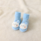 Chaussures chaussettes bébé bleues, semelle flexible