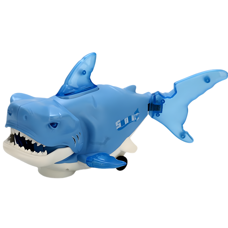 Jouet requin musical en couleur bleue éclatante