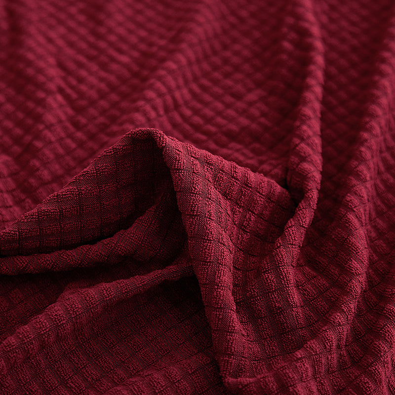 Coussin avec housse bordeaux, vue de dessus