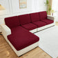 Housse bordeaux en jacquard sur coussin, vue de face