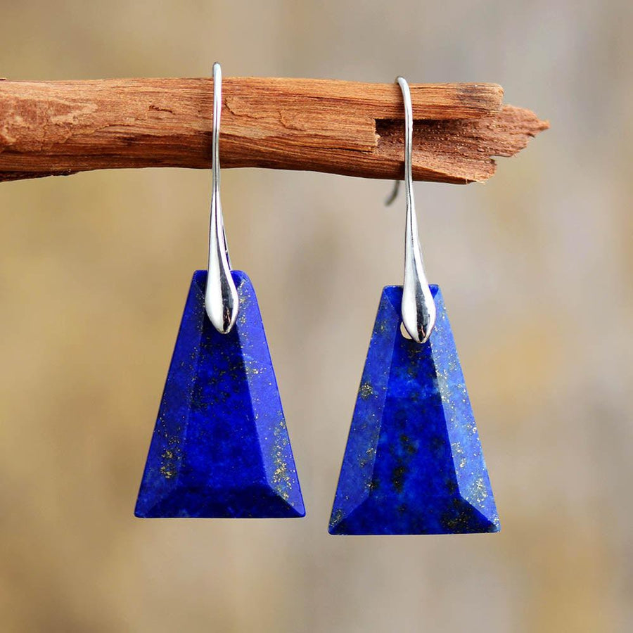 Boucles pendantes en Lapis Lazuli, élégance artisanale