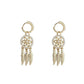 Boucles d'oreilles avec plumes et attrape-rêve en strass
