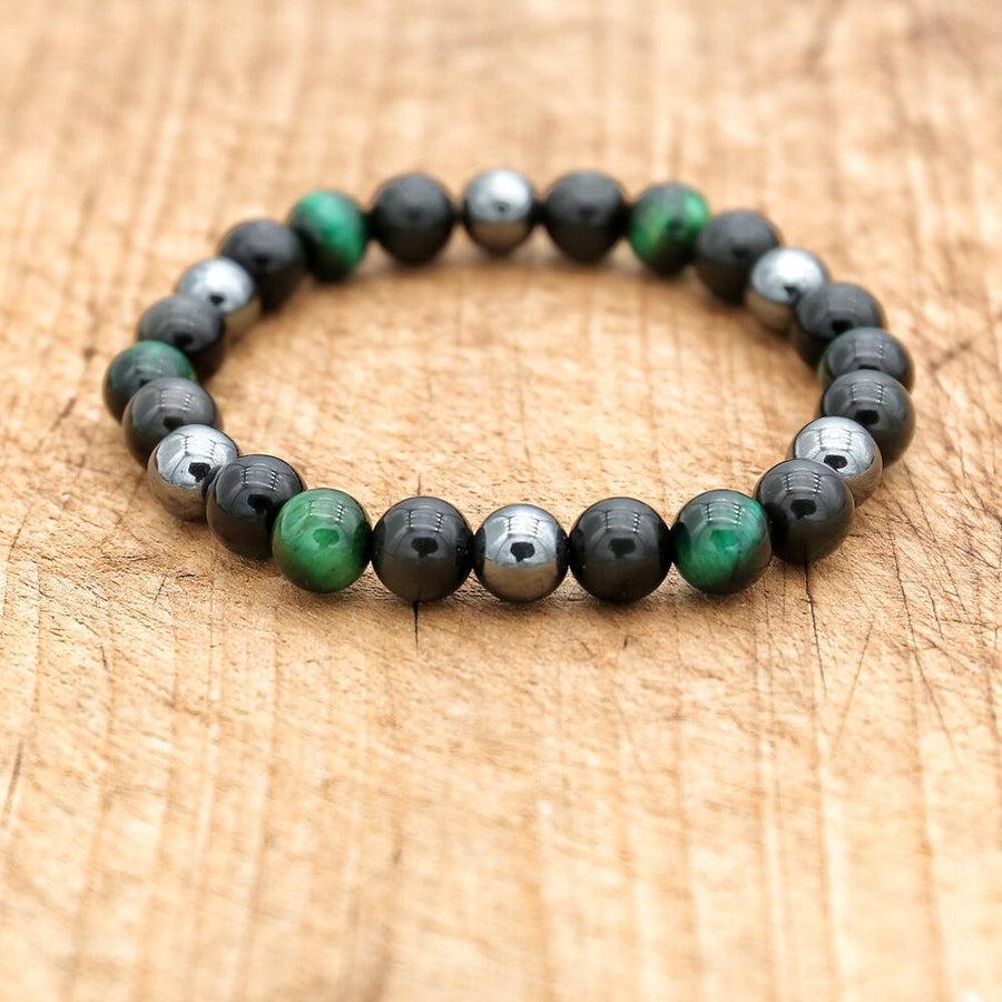 Bracelet en pierres naturelles avec fermoir visible