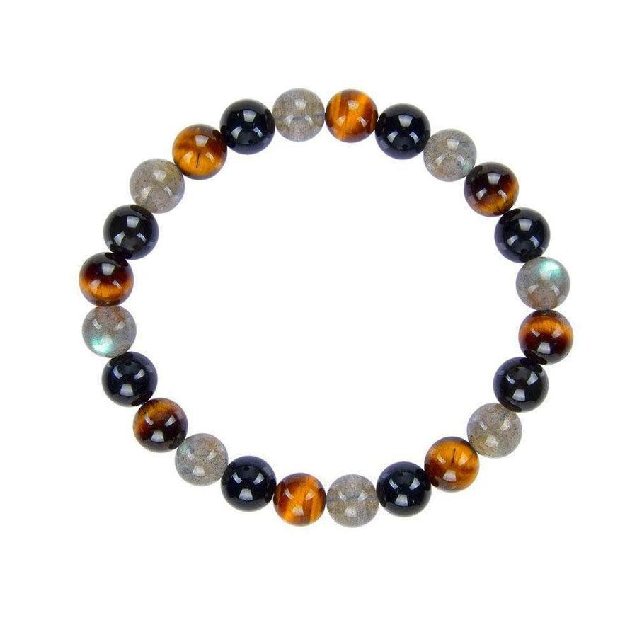 Bracelet en pierres naturelles avec labradorite, œil de tigre et obsidienne