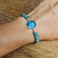 Vue latérale du bracelet ajustable en apatite naturelle