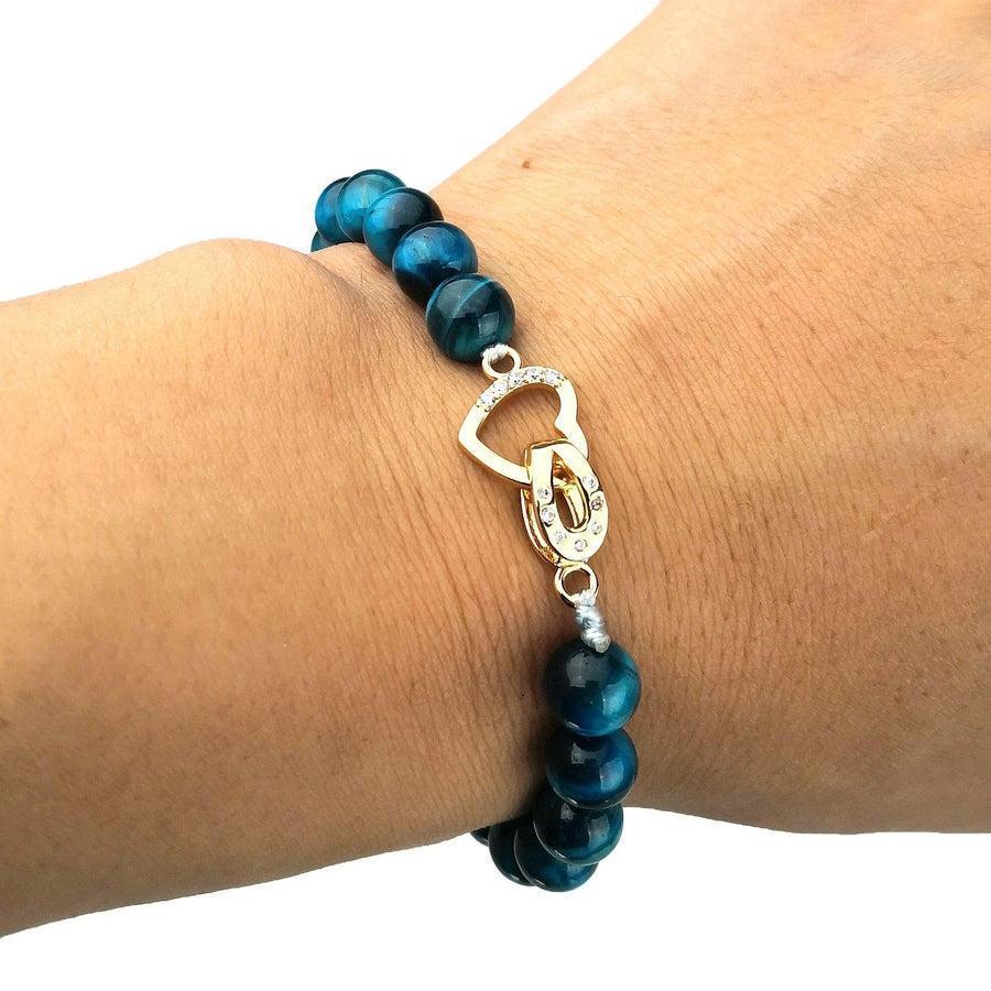 Vue latérale du bracelet montrant le fermoir fer à cheval