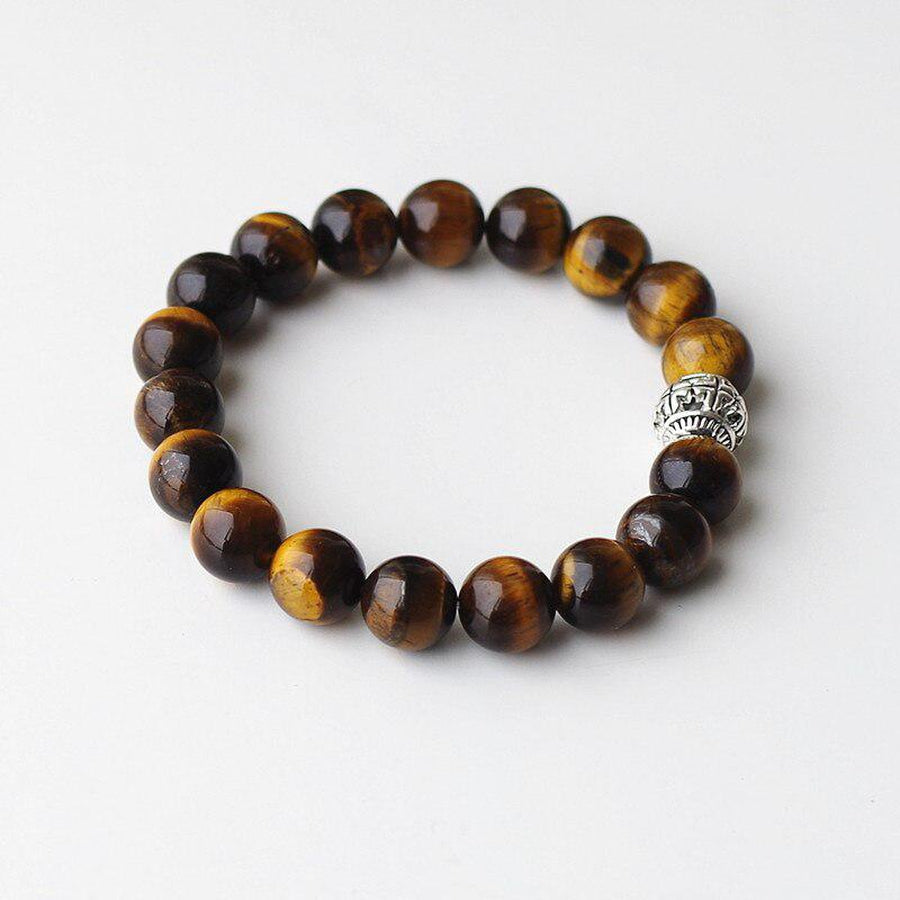 Vue latérale du bracelet en pierre naturelle