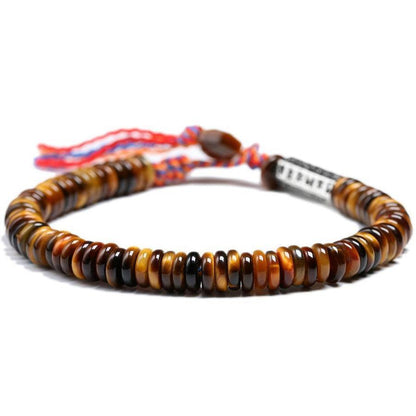 Bracelet bouddhiste en pierres naturelles avec fermoir perle