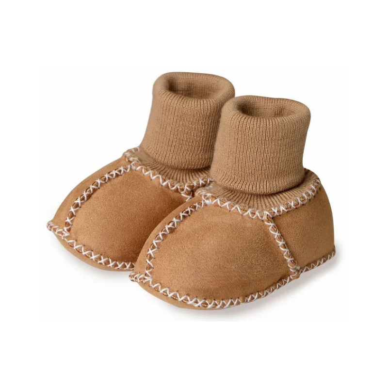 Chaussures bébé marron, vue de côté, semelle sécurisée