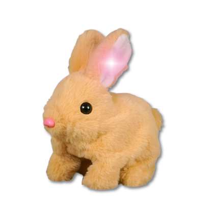 Jouet lapin marron avec mouvements réalistes et oreilles éclairées