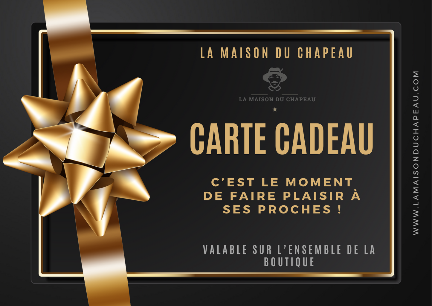 Carte cadeau avec illustration de chapeau tendance