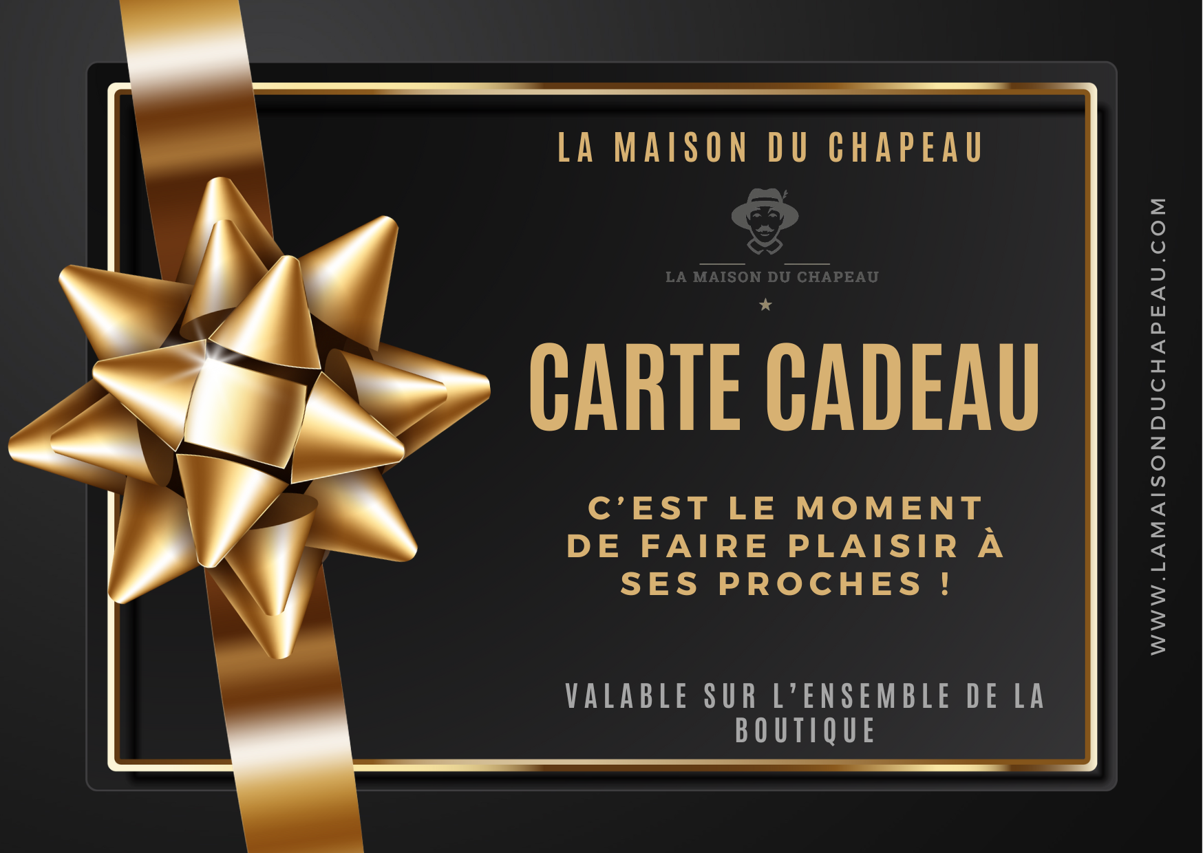 Carte cadeau avec illustration de chapeau tendance