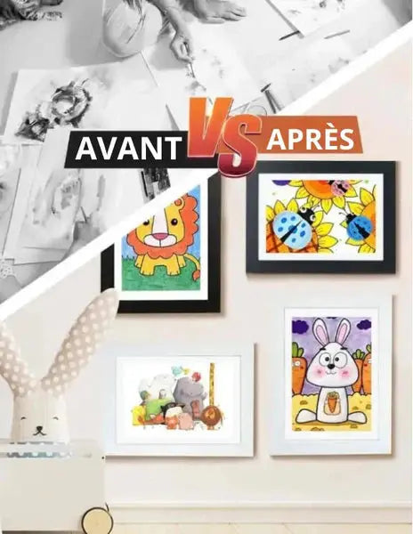 Cadre d'art pour enfants avec ouverture magnétique frontale