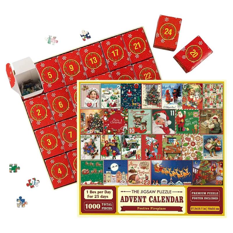 Mosaïque de Noël avec différentes scènes festives