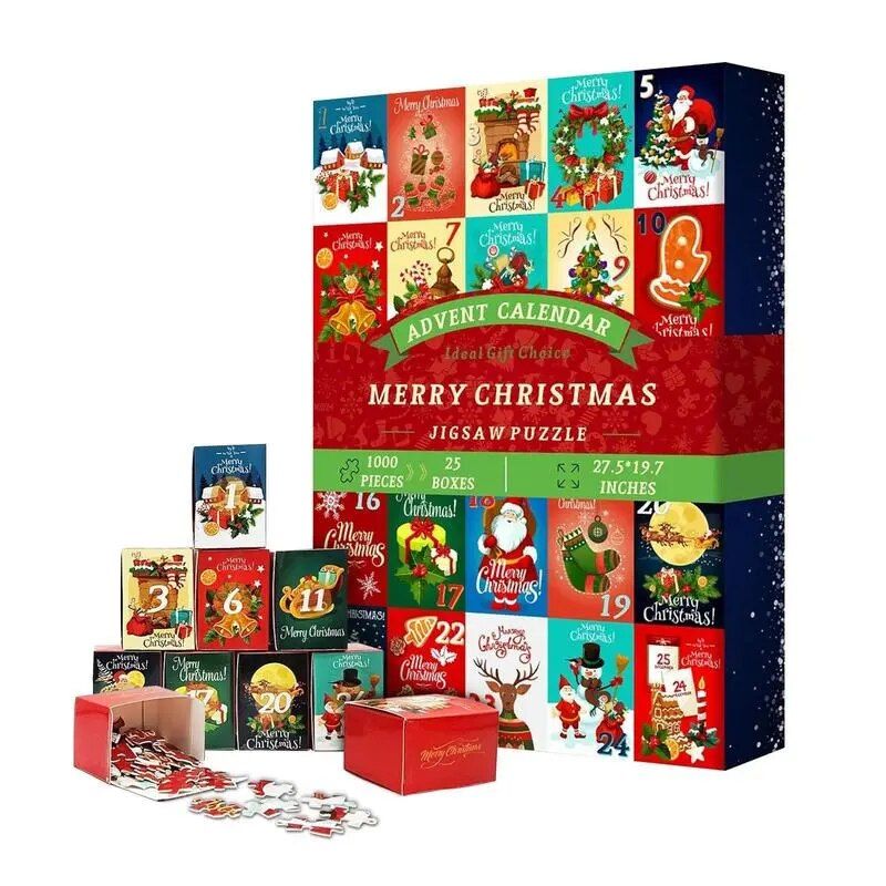 Fresque de Noël composée de plusieurs mini puzzles