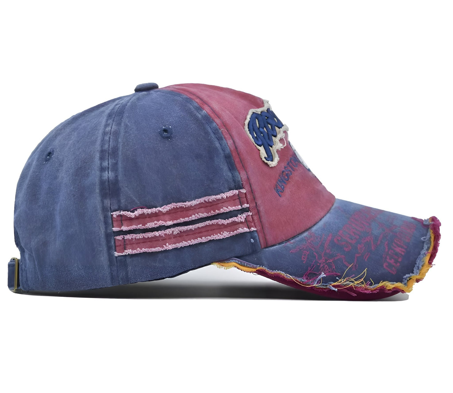 Gros plan sur la texture usée d'une casquette élégante