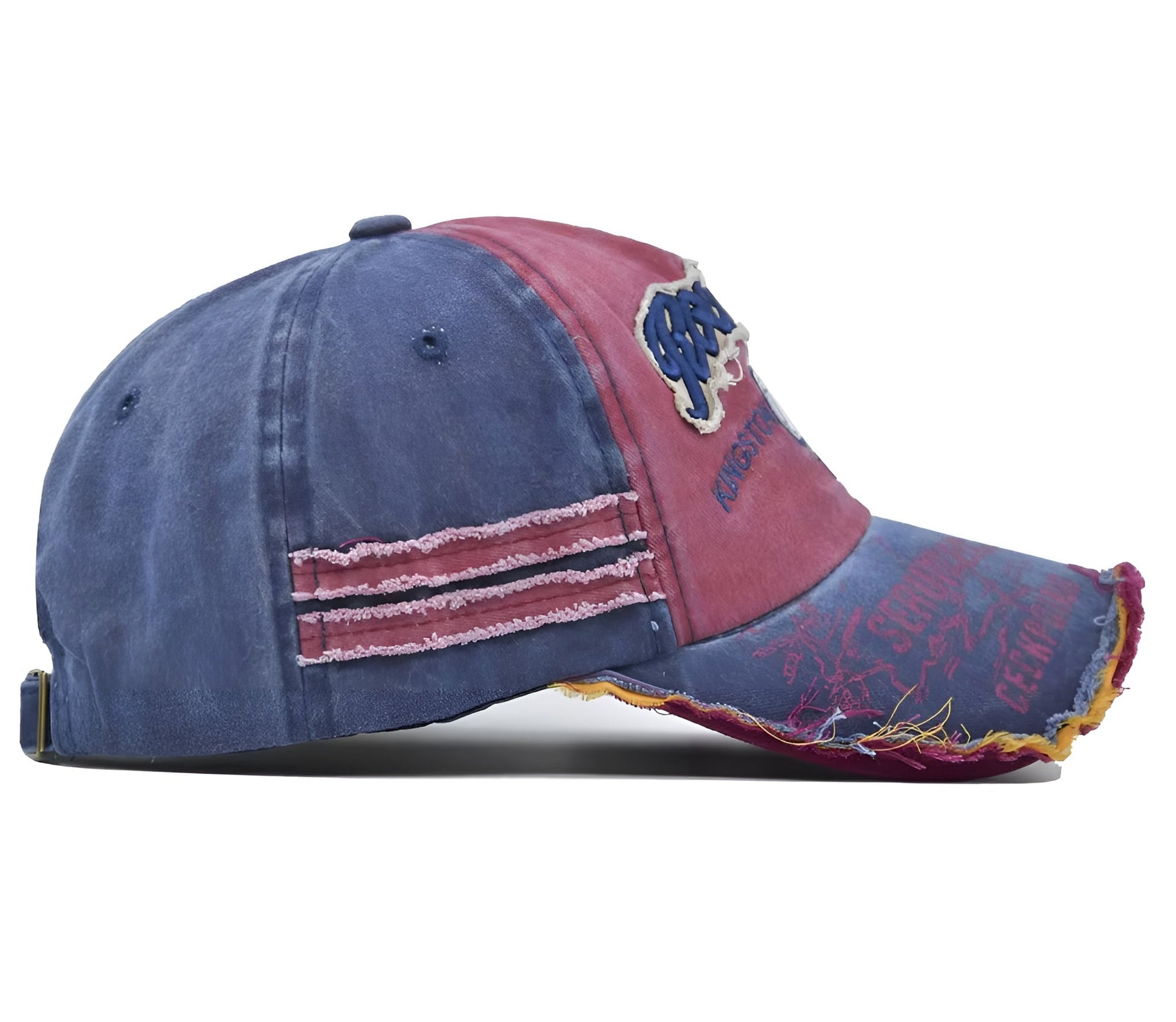 Gros plan sur la texture usée d'une casquette élégante