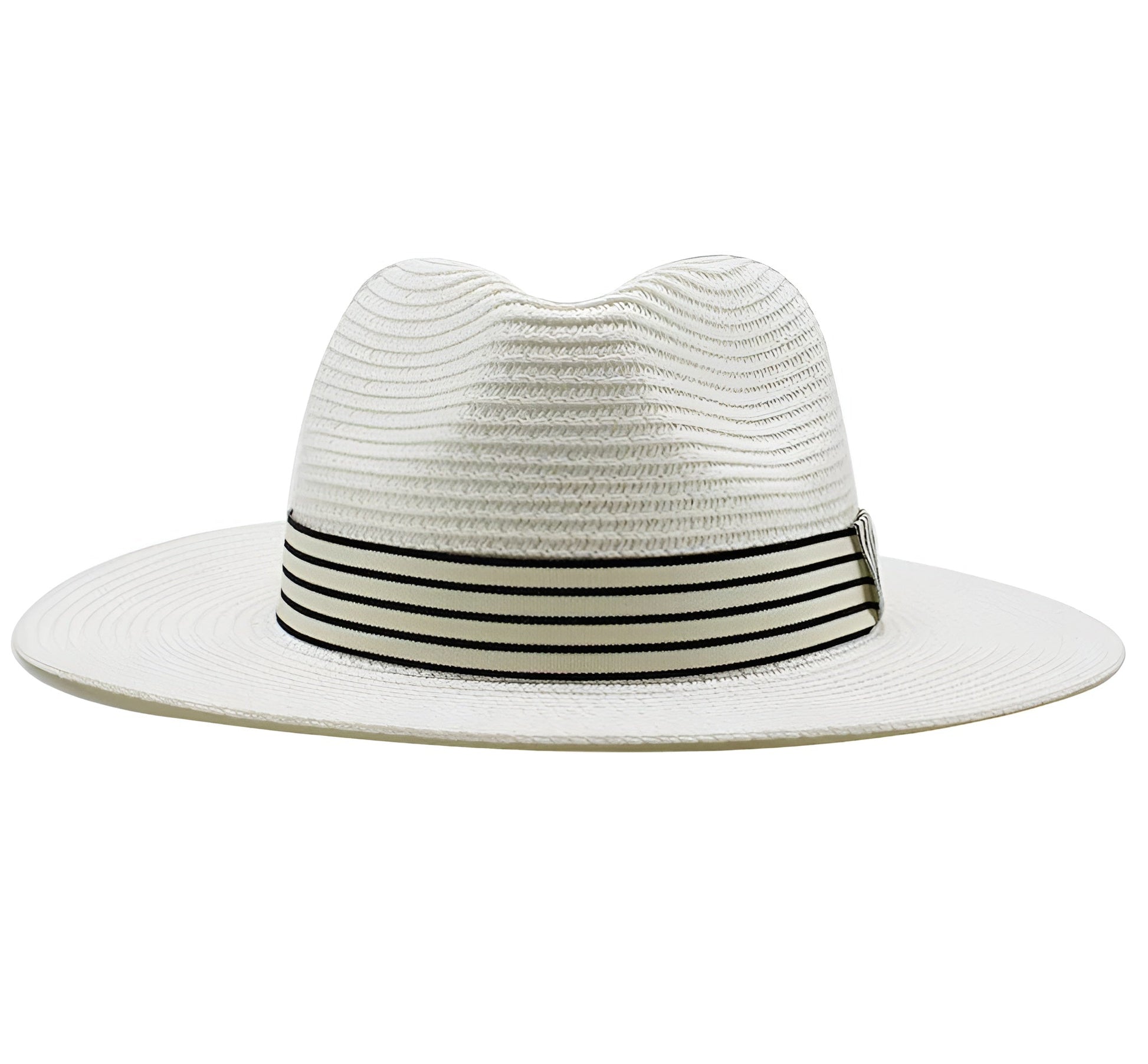 Détail de la texture tressée du chapeau Panama