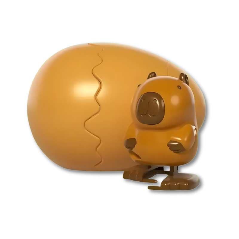 Figurine capybara sortant d'un œuf surprise coloré