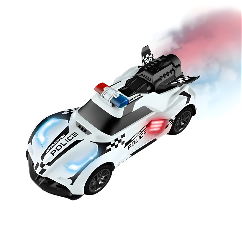 Voiture RC blanche style police avec lumières LED