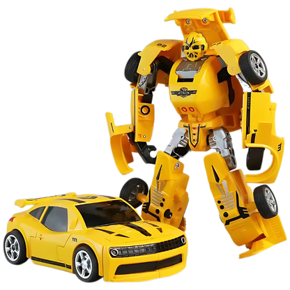 Voiture jaune en mode transformation
