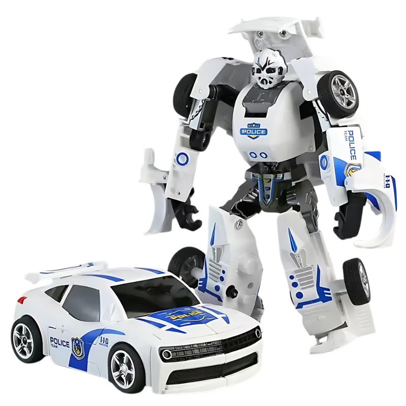 Voiture blanche prête à se transformer
