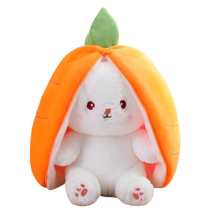 Jouet en peluche transformable en forme de carotte