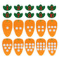 Vue rapprochée de cartes carottes et chiffres assortis