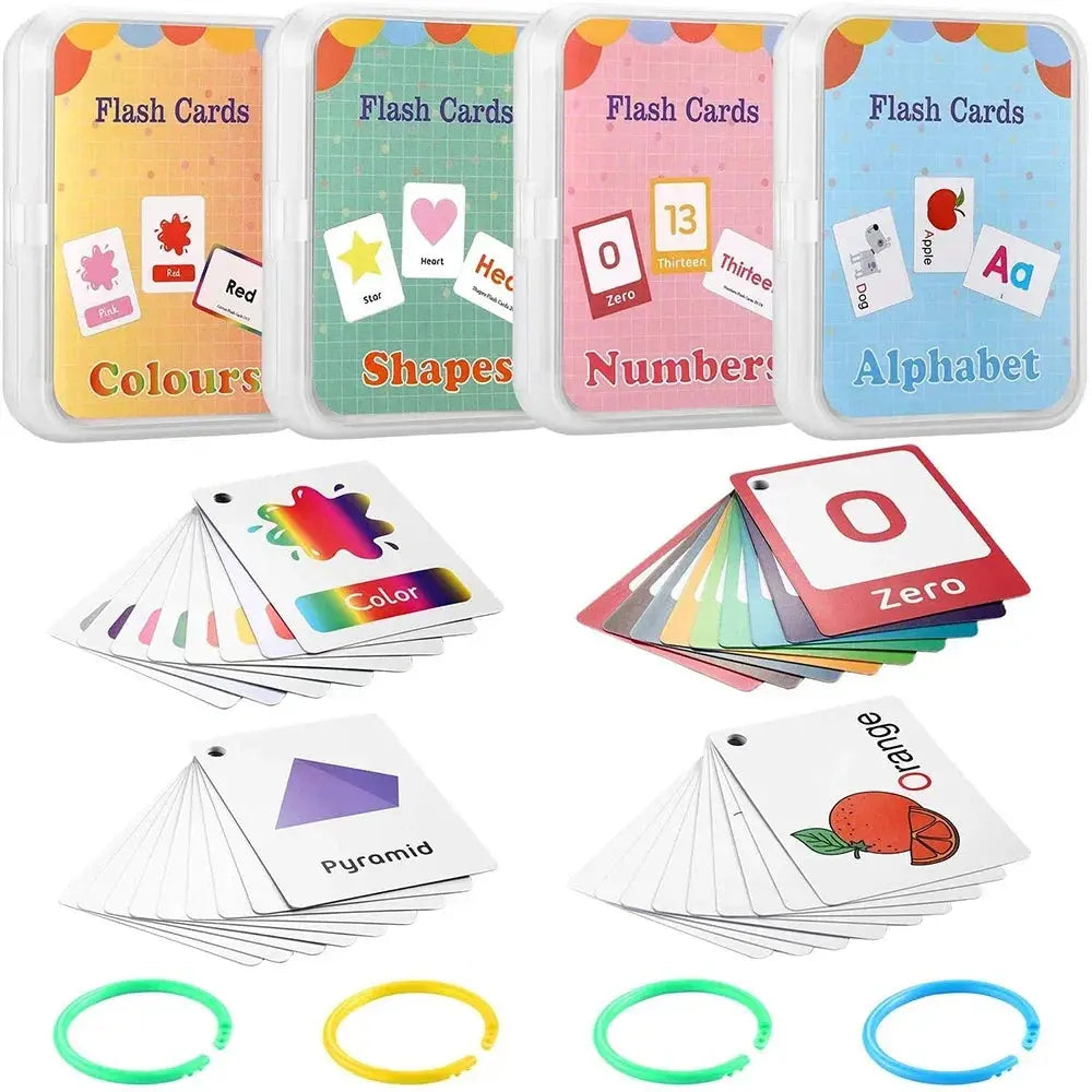 Cartes éducatives avec illustrations de formes et couleurs
